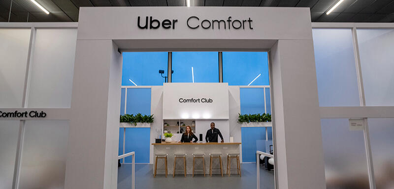 Uber Comfort lounge in O'hare International Airport